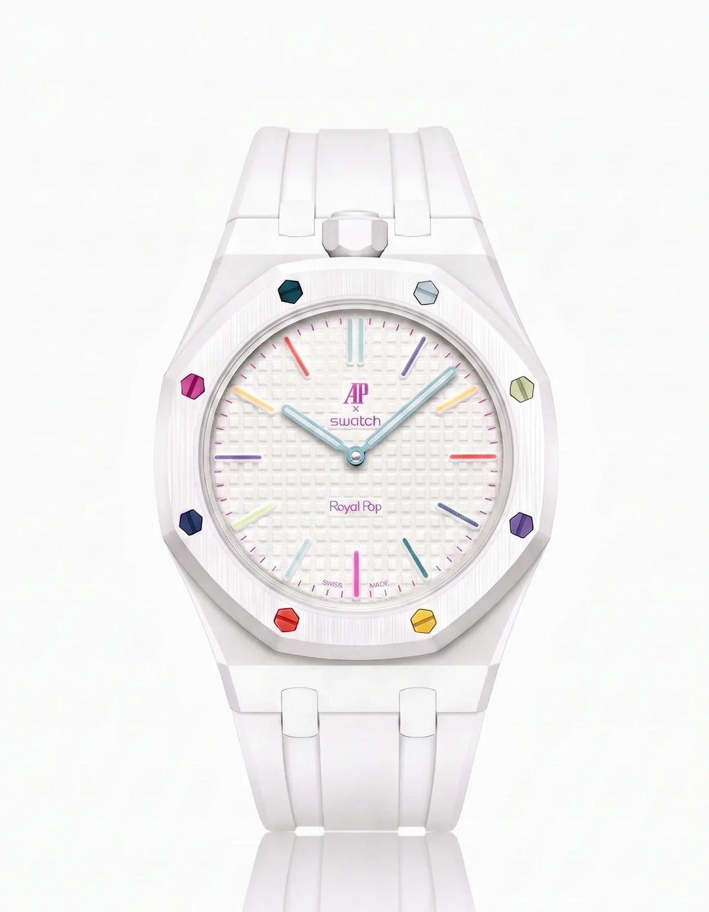 Rubber Strap & Case For AP x Swatch Royal Pop Huit Blanc