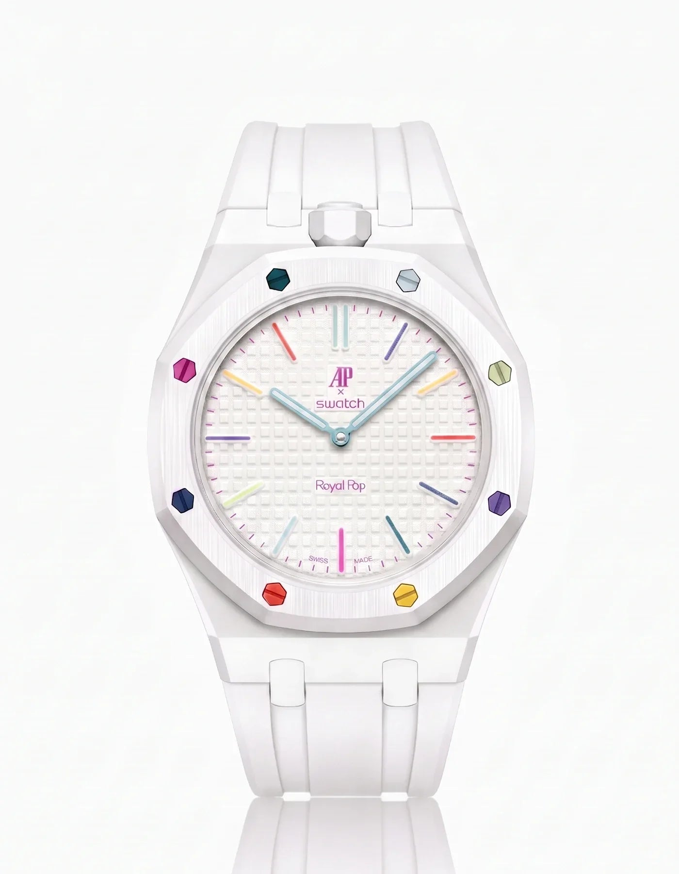 Rubber Strap & Case For AP x Swatch Royal Pop Huit Blanc